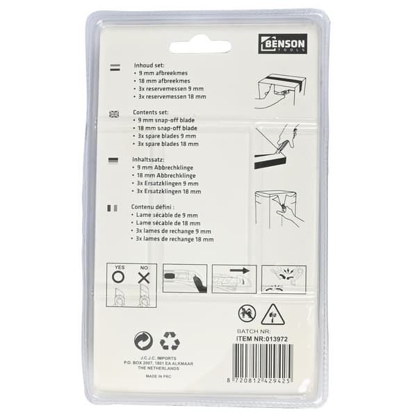 Brytebladknivsett 9 og 18 mm + 6 blader