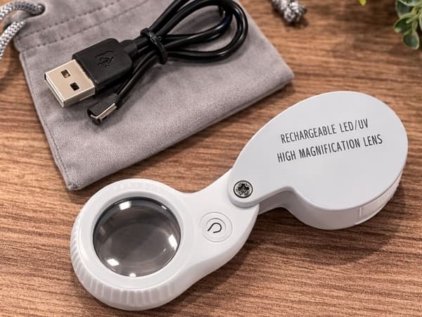 Forstørrelsesglass LED USB oppladbart 60x