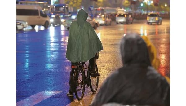 Regnponcho gjenbrukbar grønn