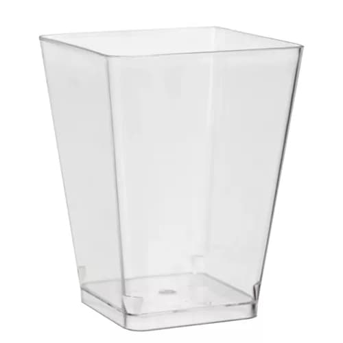 Firkantede plastbeger til mousse og dessert – 160 ml- 50-Pak