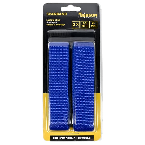Spännband 2.5 m x 25 mm klicksystem 2 st