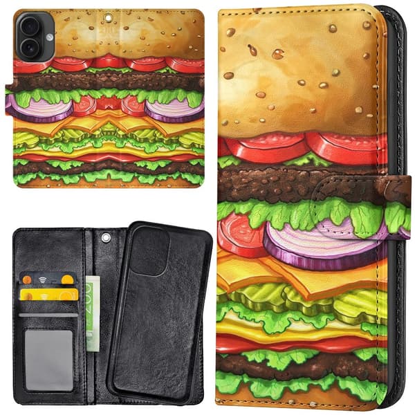 iPhone 16 - Lommebok Deksel Hamburger