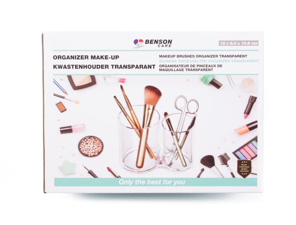 Opbevaringsstativ makeupbørster transparent