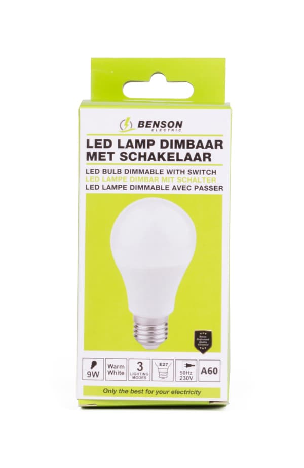 LED-pære E27 A60 9 W + bevægelsessensor varm hvid