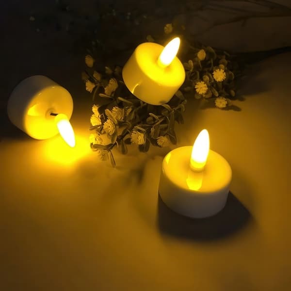 Varmelys Oppladbare - LED Lys med Fjernkontroll & Timer - 6-Pack