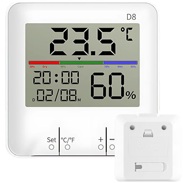 Værstasjon digital - Termometer, hygrometer og klokke
