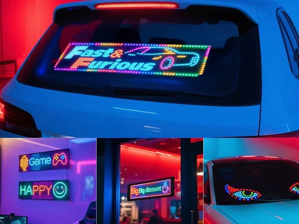 Fleksibelt LED-panel gestussignal lastbil forrude