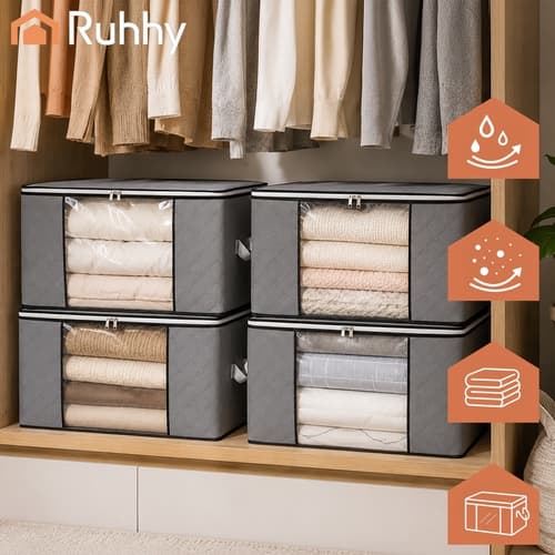 Organizer til sengetøj - 60x40x35 cm - 4-dele