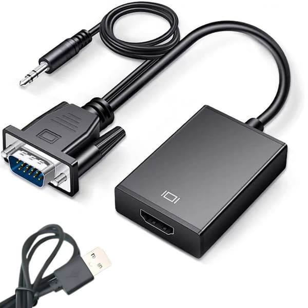 HDMI-VGA-adapter - Kabel med lyd og USB-strøm