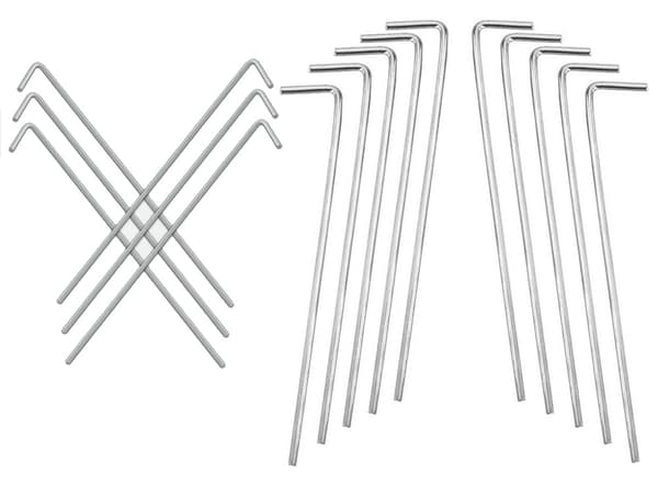 Teltplugger ankergriser stål 22cm 10stk krok & løkke stift