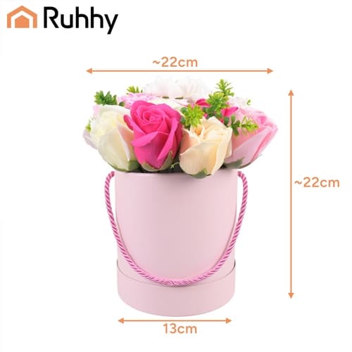Kunstig blomsterbuket med holder