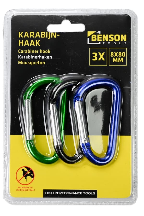Karbinhakar 3 st 8 x 80 mm