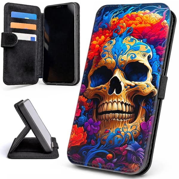 Lommebok Deksel / Mobildeksel til iPhone 13 - Skull