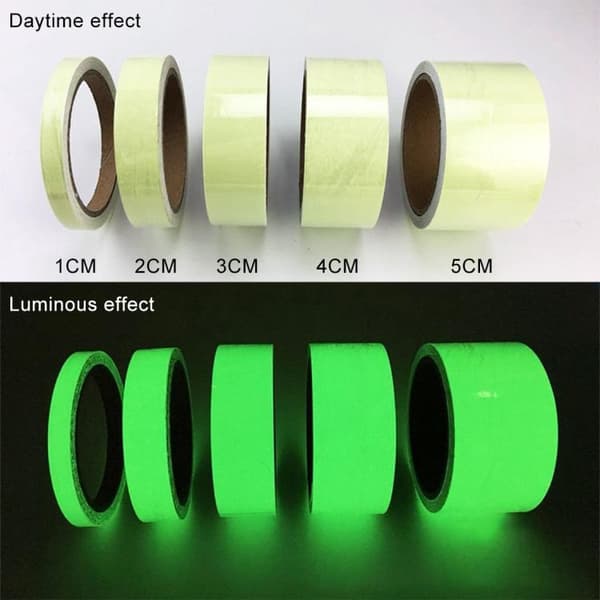 Selvlysende Tape Isblå / Glow in the Dark - 2 cm x 3 meter