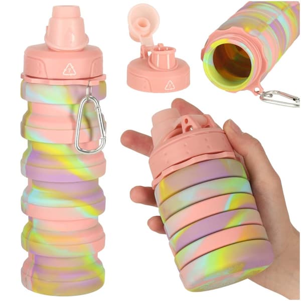 Vandflaske Sammenklappelig - 500 ml - MultiColor