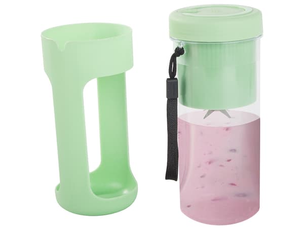 Bærbar USB trådløs smoothie-mikser, isknuser, stropp - Grønn
