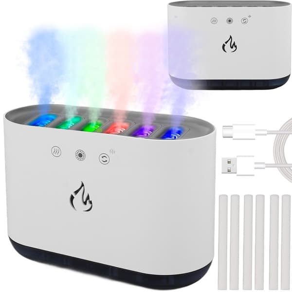Luftfugter LED - Diffuser med RGB-lys og 6 dyser