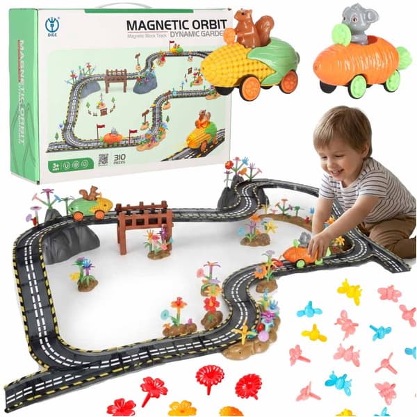 Magnetisk racerbane til børn - 310 dele