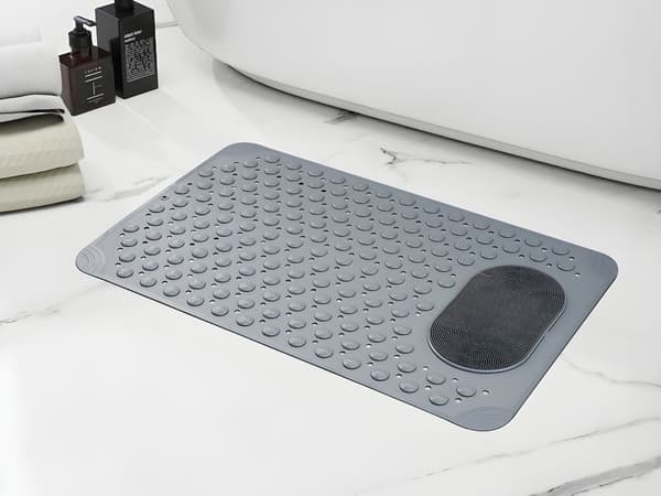 Baderomsmatte sklisikker massasje grå