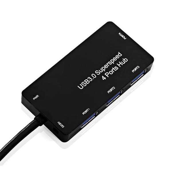 USB 3.0-hub med 4 porter - Svart