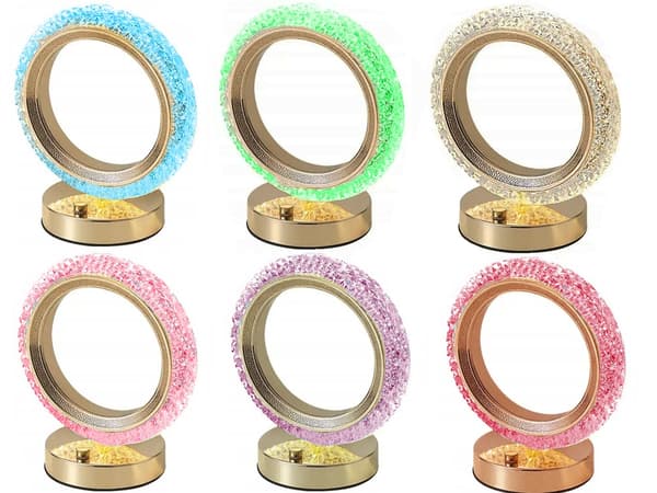Bordnattlampe ring krystall LED RGB