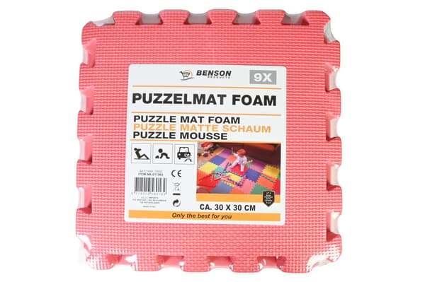 Puslemåtte skum 30 x 30 cm 9 stk