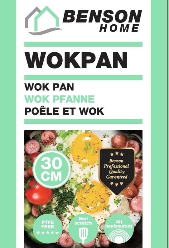 Wokpande 30 cm marmor non-stick