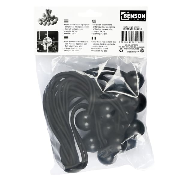 Elastiksnor med kugle 12 stk ca. 24 cm