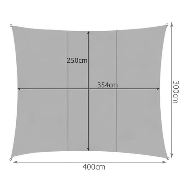 Solseil med UV-Beskyttelse til Uteplass - 4x3 m - Grey