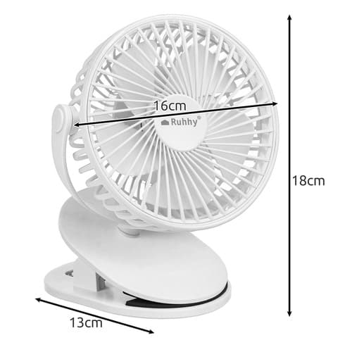 Trådløs ventilator med klemme - 1200mAh
