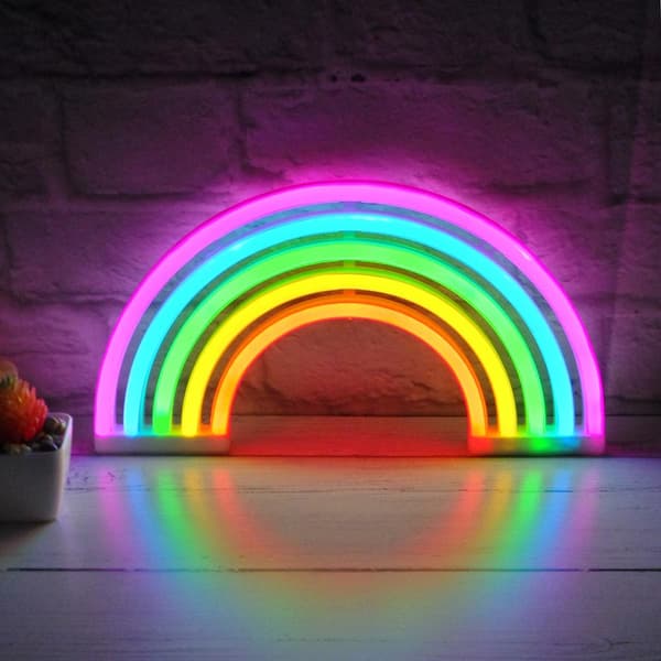 LED-lampe / Natlampe Neon - Regnbue