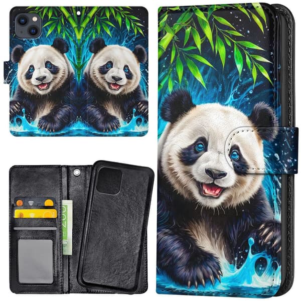 iPhone 14/15 Plus - Lommebok Deksel Panda