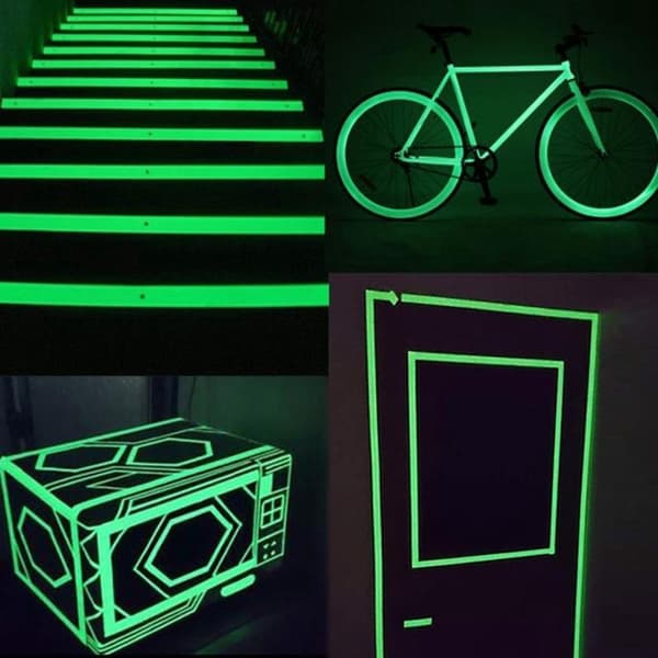 Självlysande Tejp Isblå / Glow in the Dark - 2 cm x 3 meter