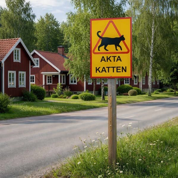 Kattskylt / Varningsskylt Katt - Skylt - Välj Storlek