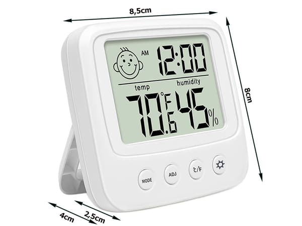 Termometer hygrometer med klocka