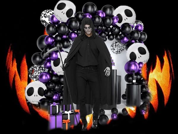 Pitkä Halloween-viitta - Musta hupullinen viitta