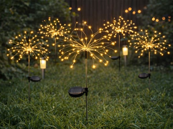 Solcellelampe LED fairy på spyd