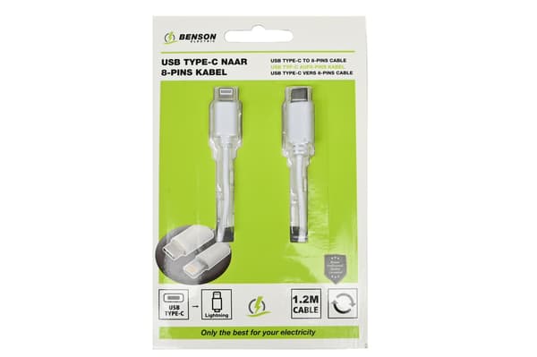 USB-C til lightning kabel 1.2 m