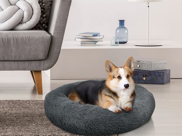 Fluffy hundeseng katteseng blødt pudebetræk sofeseng 80 cm