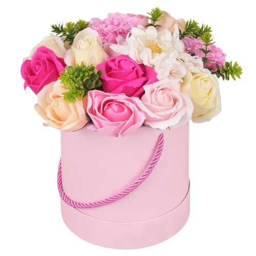 Kunstig blomsterbukett med holder