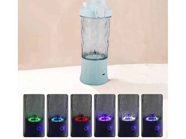 Bærbar USB trådløs smoothie-mikser, isknuser, blå - Blå