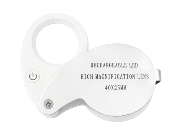 Lup juveler 40x foldbar 25 mm 9 LED