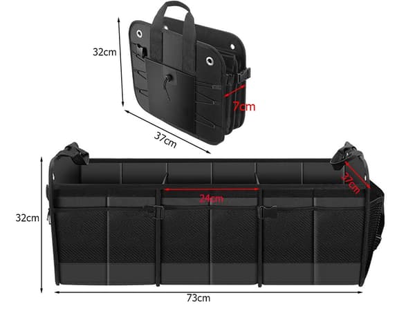 Bagageorganisator bil foldbar med stropper