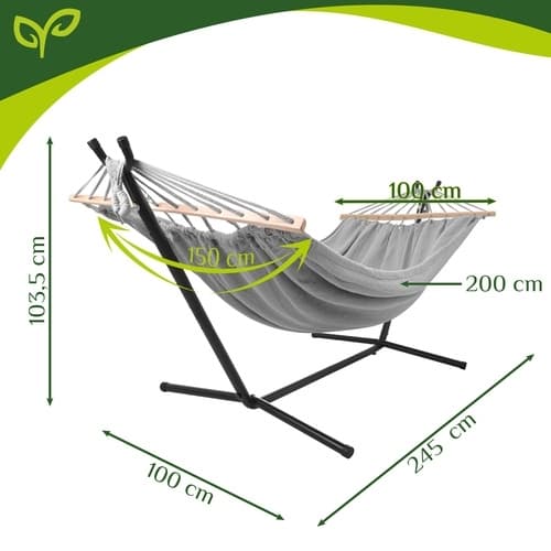 Hengekøye med Stativ - 200x150 cm