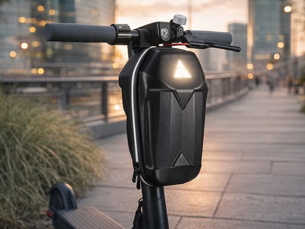 El-scootertaske styr reflekterende