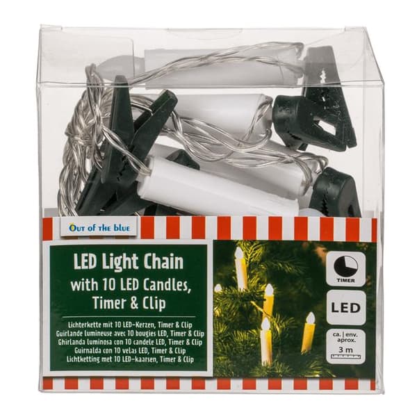 LED-lyskæde / Lyskæde med Timer - 10 stk. Lys