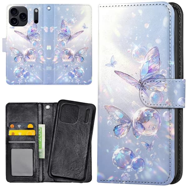 iPhone 17 Pro / 18 Pro - Plånboksfodral/Skal Butterflies