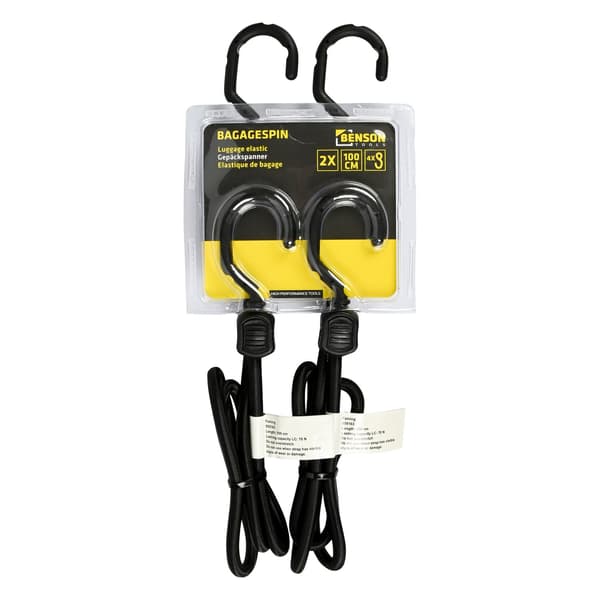 Bagasjestropp elastisk med 4 kroker 100 cm