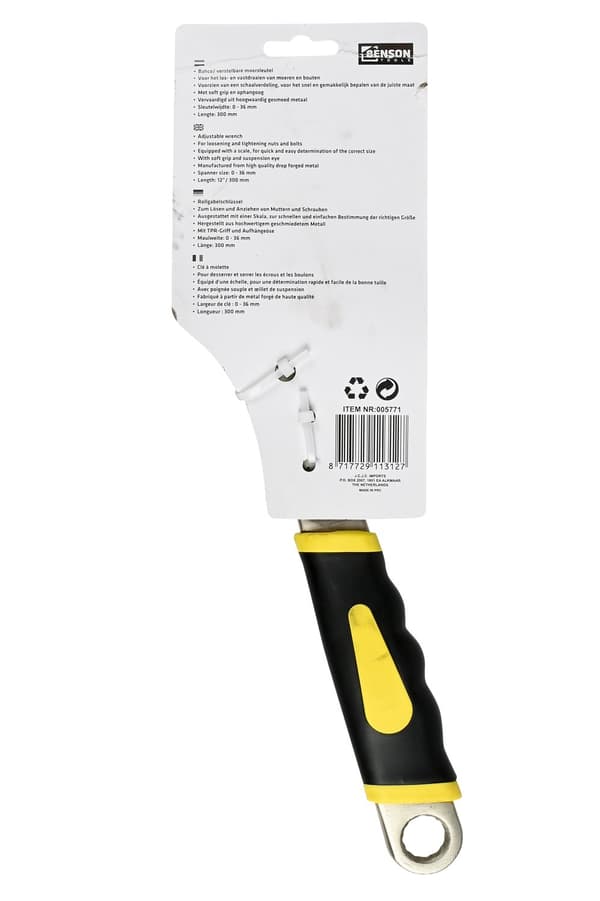 Skiftnyckel 12" proffs mjukt grepp