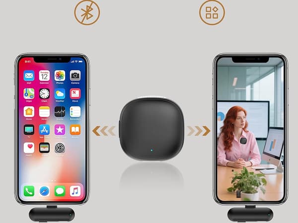 Trådløs lavalier mikrofon 2 stk til iPhone mobil eller computer USB-C